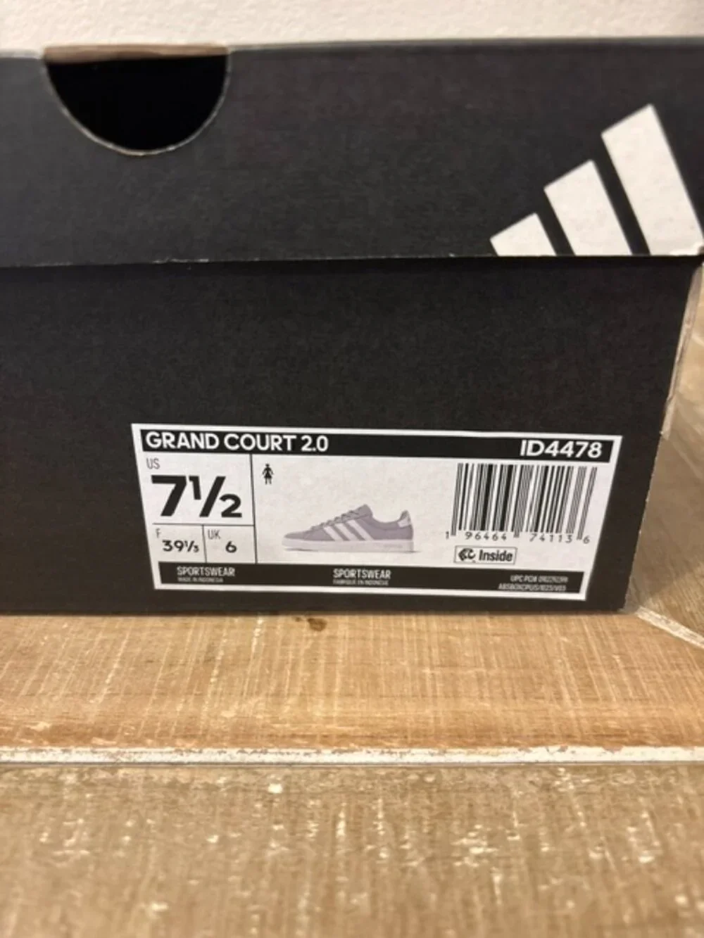 adidas Grand Court 2.0 Women's Sneakers - Light Lavender with White and Gold